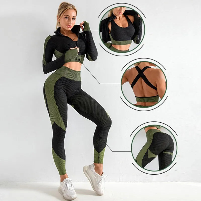 Nahtlose Outfits Yoga-Sets